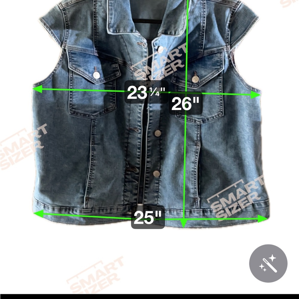 East 1946 Blue Denim Sleeveless Jean Jacket Vest - Women's Size X-Large - Picture 8 of 8